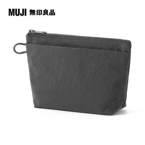 皺褶尼龍附底收納袋/M.深灰
