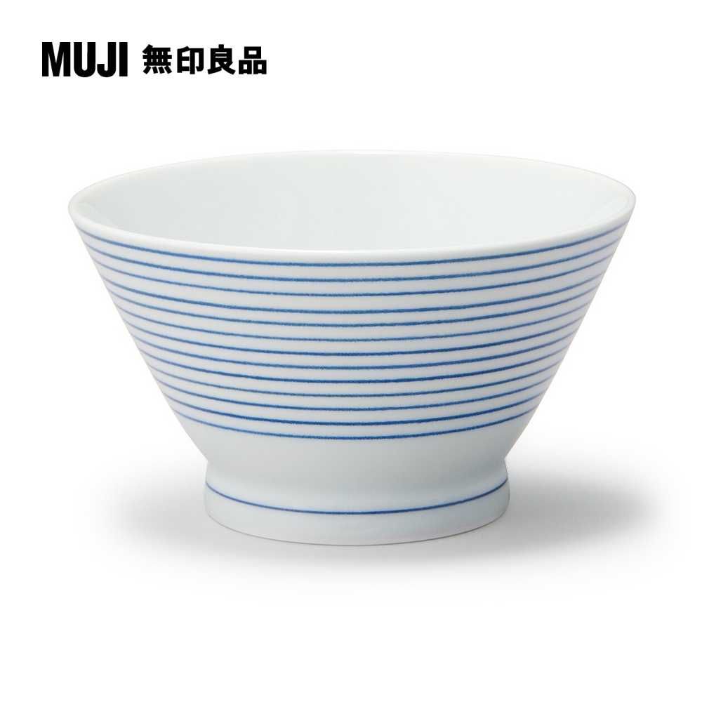 MUJI 無印良品 波佐見燒飯碗/細條紋/小 約直徑11cm