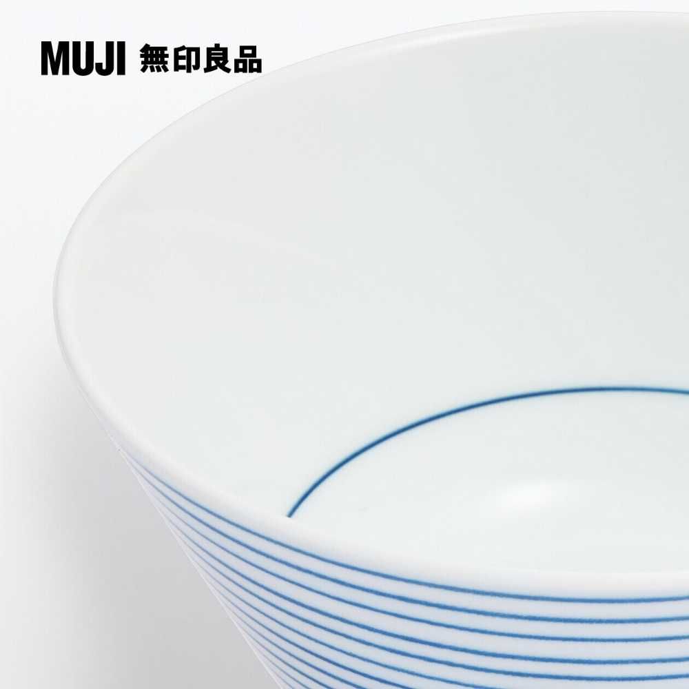 MUJI 無印良品 波佐見燒飯碗/細條紋/小 約直徑11cm