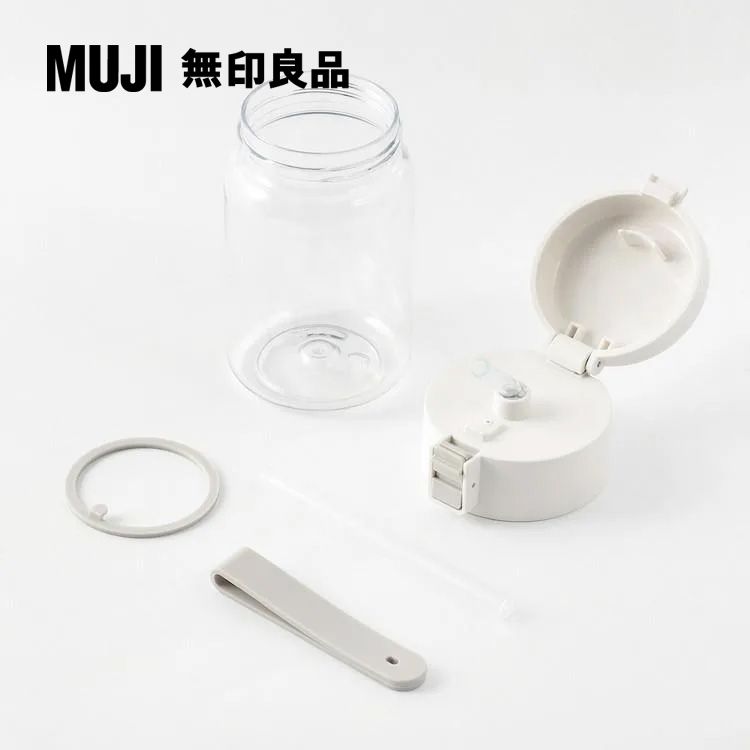 MUJI 無印良品 攜帶式透明水壺/附吸管/350ml