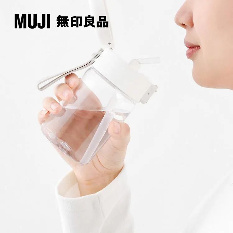 MUJI 無印良品 攜帶式透明水壺/附吸管/350ml