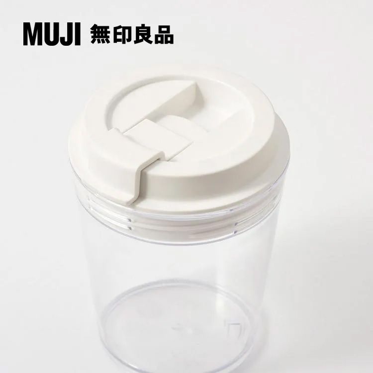 MUJI 無印良品 攜帶式透明隨行杯/附杯套/360ml