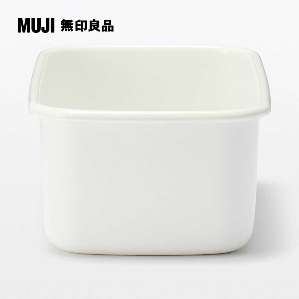 MUJI 無印良品 琺瑯保存容器/深型.中約寬11.5*深19*高7 cm