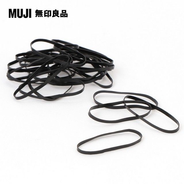 MUJI 無印良品 細橡皮頭髮圈/黑/25入(F)