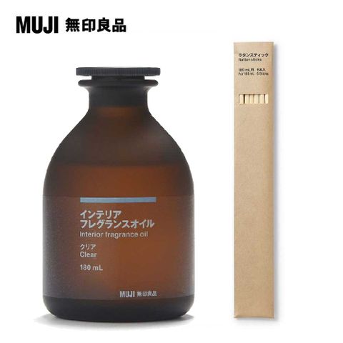 MUJI 無印良品 空間芬香油/180ml.清晰+專用藤枝6入