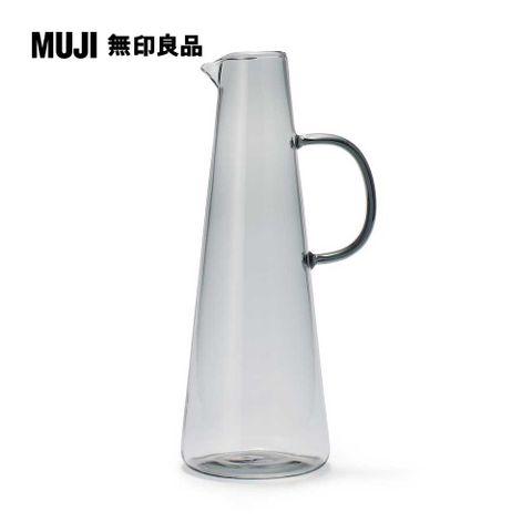玻璃花瓶/水瓶型.灰灰色【MUJI 無印良品】