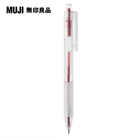 MUJI 無印良品 透明管原子筆/0.7mm/紅