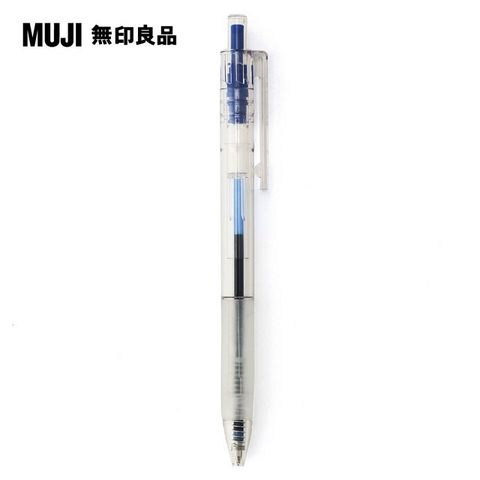 【MUJI 無印良品】透明管原子筆/0.7mm/藍