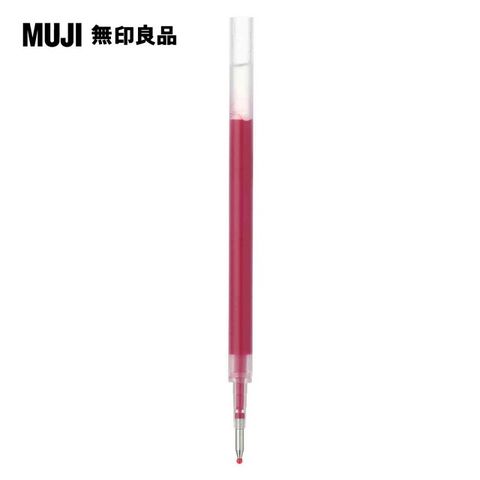 【MUJI 無印良品】自由換芯滑順膠墨筆芯/紅紫0.5mm