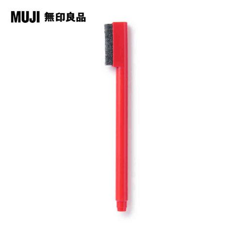 MUJI 無印良品 附板擦白板筆.細字.紅1入