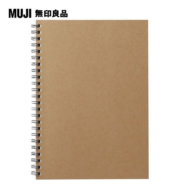 MUJI 無印良品 植林木不易透色雙環筆記本(橫線)/48頁.A5.米