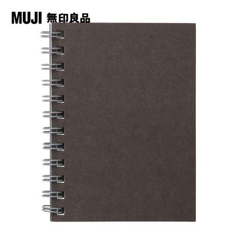 MUJI 無印良品 植林木不易透色雙環筆記本(橫線)/48頁.A7.深灰