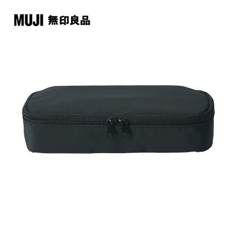 MUJI 無印良品 聚酯纖維筆袋/大容量型黑.約19x8x4.5cm