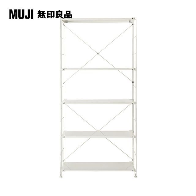 MUJI 無印良品 SUS鋼製層架組/亮面淺灰/寬/大/9S(大型家具配送)