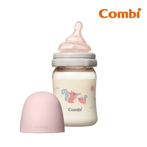 【Combi】真實含乳寬口PPSU奶瓶 160ml 粉