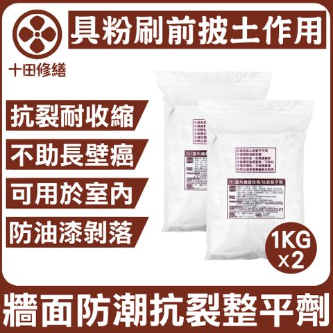 【十田修繕】TCI 室內牆壁防潮 耐水抗裂整平劑 1KG*二入 用於油漆粉刷前的牆面平整 更勝批土