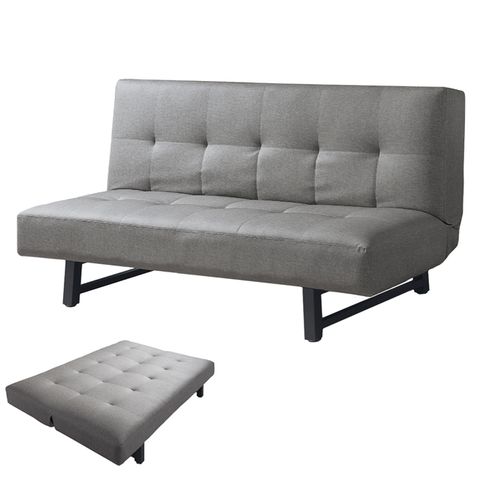 Boden-時尚灰色皮革沙發床/三人椅/三人座