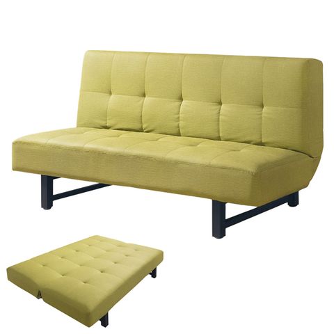 Boden-清新綠色皮革沙發床/三人椅/三人座