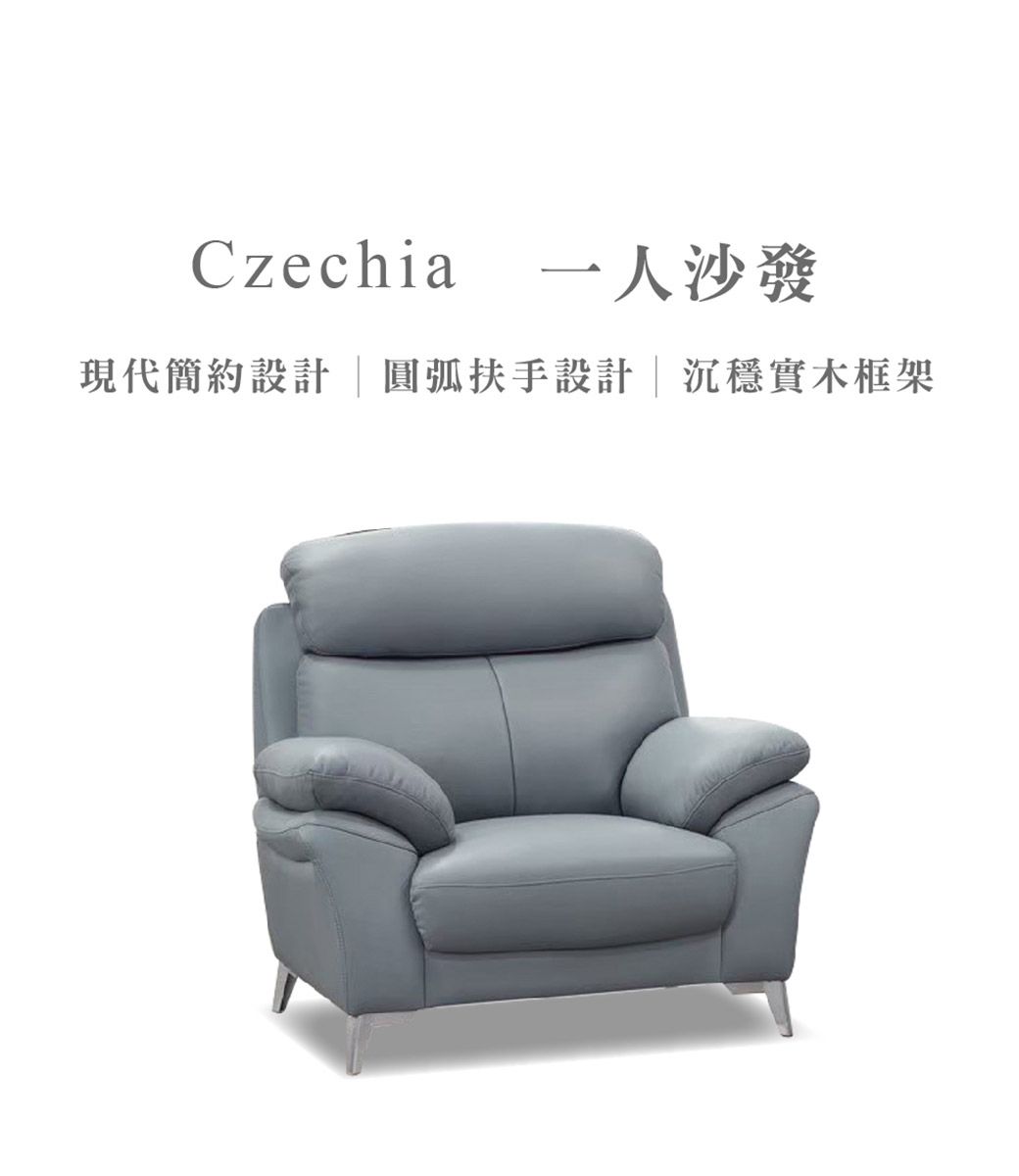 Czechia人沙發現代簡約設計圓弧扶手設計|沉穩實木框架