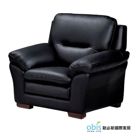 傑克半牛皮一人位沙發