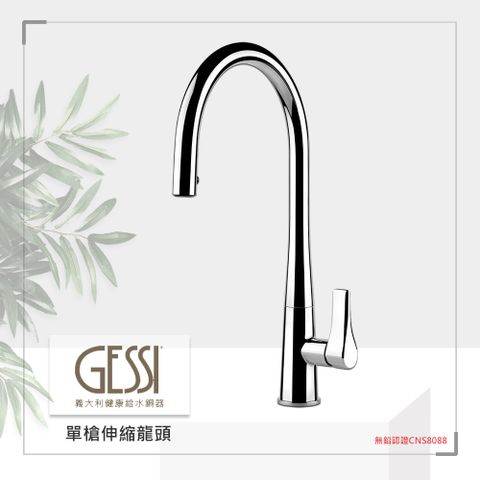 【奇玓KIDEA】GESSI 17153.31 單槍伸縮龍頭 義大利 廚房龍頭 LF無鉛認證 中島
