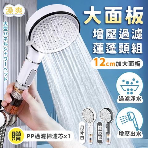 澡爽大面板增壓過濾蓮蓬頭組 附濾心 增壓蓮蓬頭 過濾蓮蓬頭