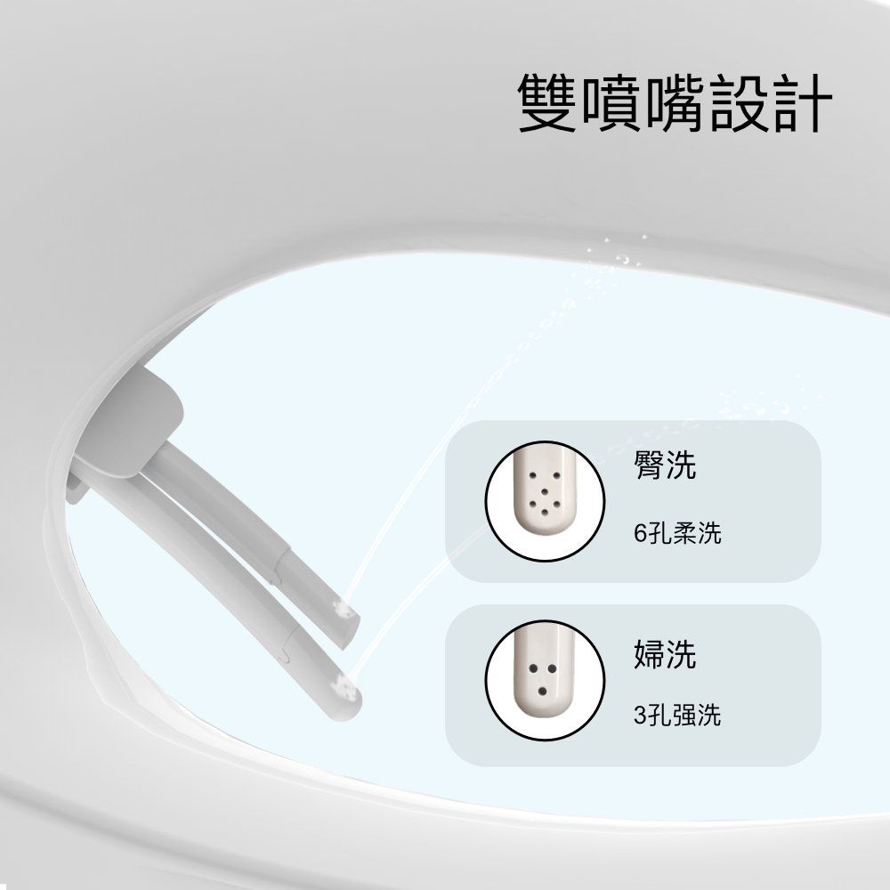 雙噴嘴設計臀洗6孔柔洗婦洗3孔强洗