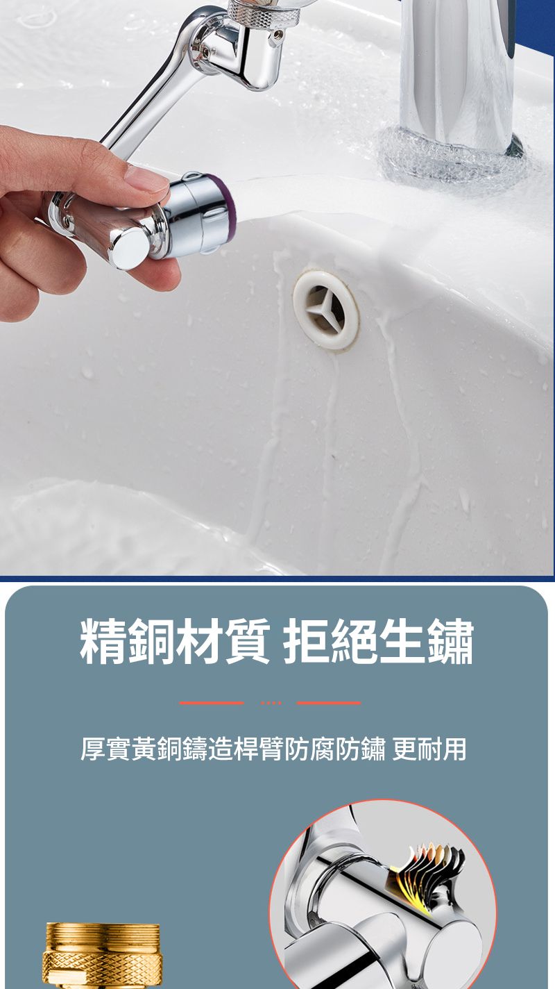 精銅材質 拒絕生鏽厚實黃銅鑄造桿臂防腐防鏽 更耐用