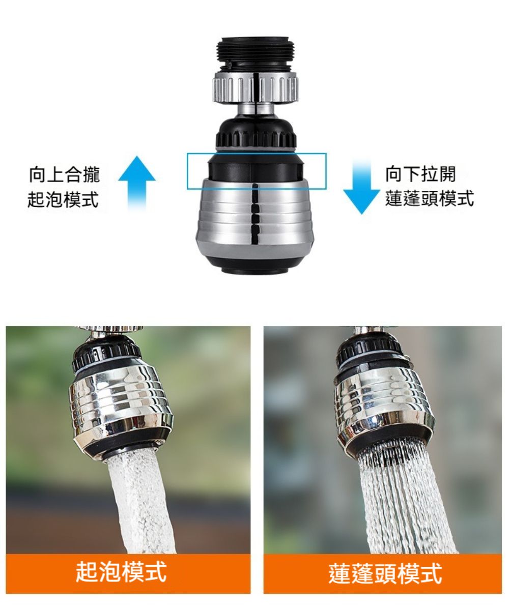 向上合攏起泡模式向下拉開蓮蓬頭模式起泡模式蓮蓬頭模式