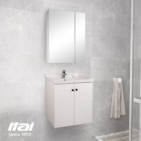 【ITAI 一太】台灣製造-白色鄉村風 60cm鏡櫃、浴櫃組(不含龍頭)