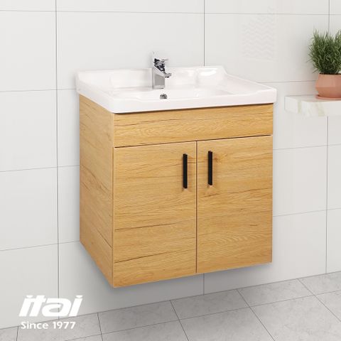 【ITAI 一太】台灣製造-北歐風黃橡色 60cm浴櫃(不含龍頭)