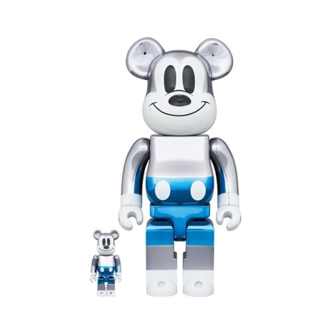 BE@RBRICK fragmentdesign MICKEY MOUSE BLUE Ver.100％ &amp; 400％ 藤原浩米奇
