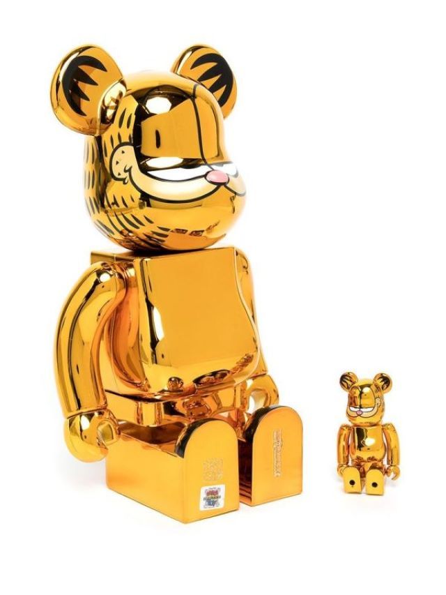 Be@rbrick 庫柏力克熊  Garfield Gold Chrome Ver. 金色加菲貓100% & 400%