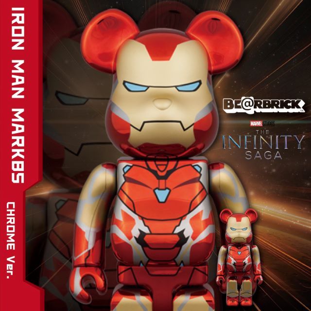 BE@RBRICK IRON MAN MARK 85 CHROME Ver. 100％ & 400％ - PChome 24h購物