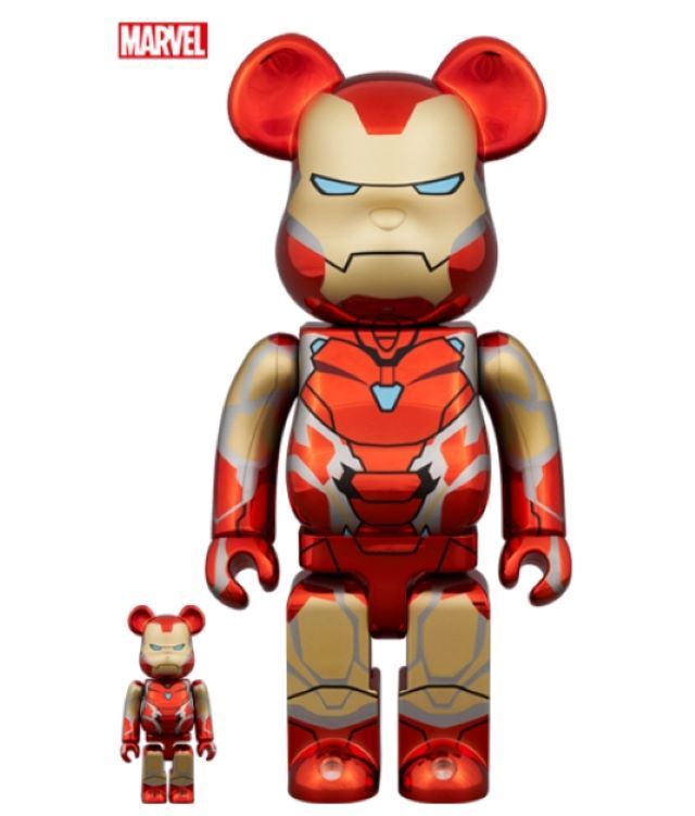 Be@rbrick 庫柏力克熊  IRON MAN MARK 85 CHROME Ver. 100 & 400