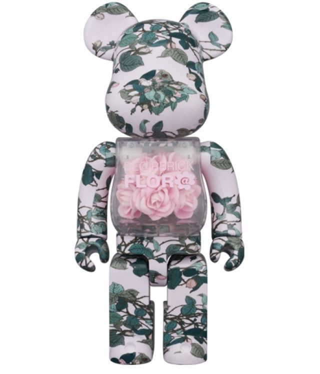  BE@RBRICK FLOR@ PINK ROSE 400% 粉色 玫瑰肚中花