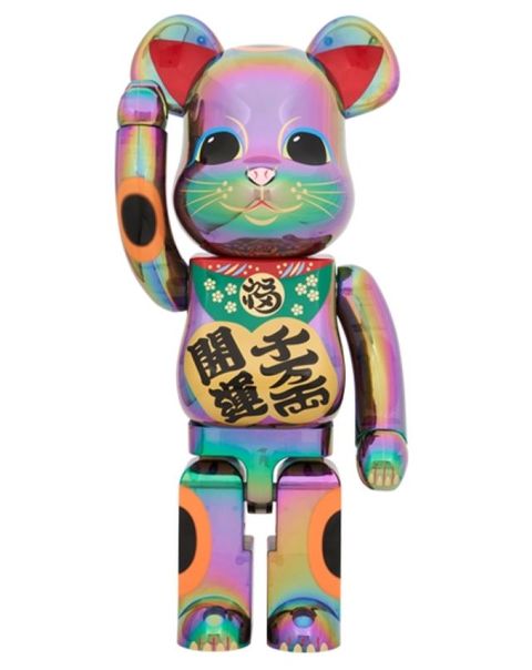 Be@rbrick 庫柏力克熊 招財猫 開運千萬兩 黒透明 500