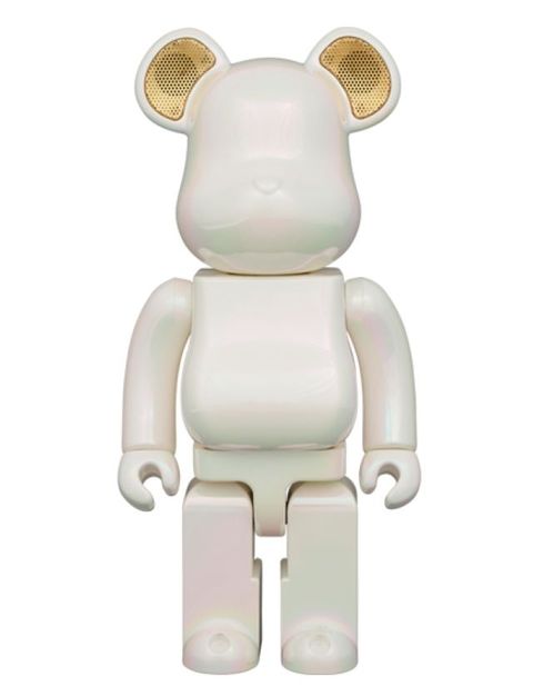 Be@rbrick 庫柏力克熊 RINARO藍芽喇叭熊 二代 珍珠白炫彩