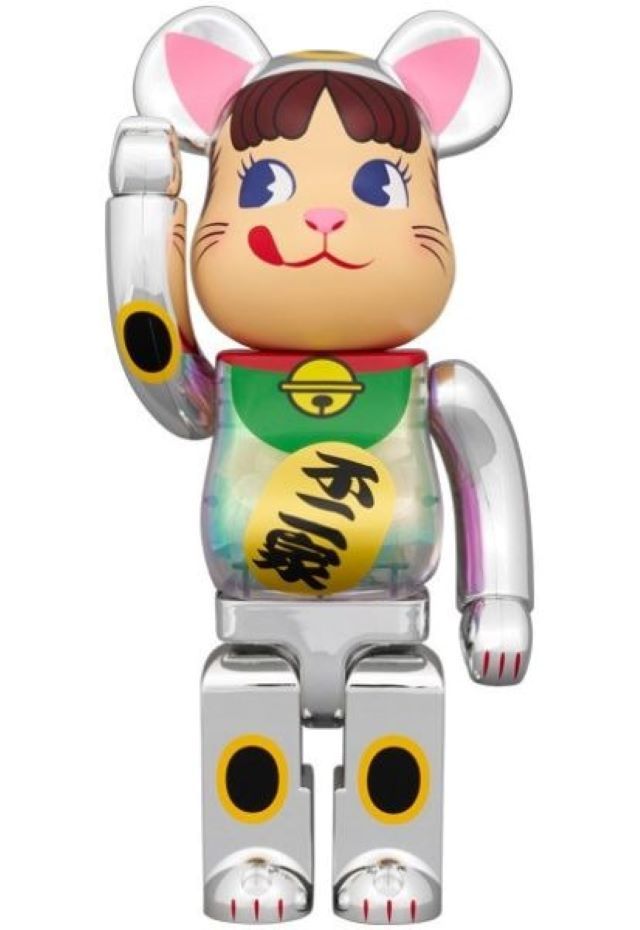 不二家 - 新品未使用◆不二家◆BE@RBRICK BE@RBRICK 招財貓電鍍銀蓄光不二家奶妹100％ & 400％ - PChome