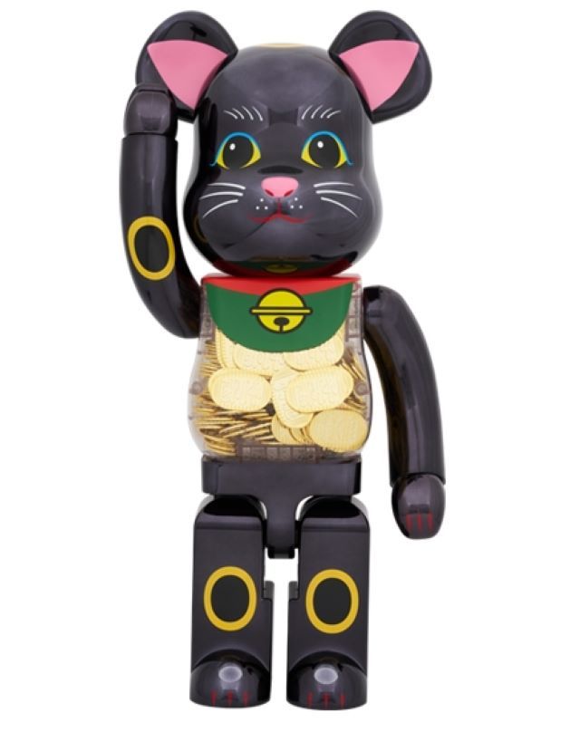  BE@RBRICK 招財猫 金幣 小判 黑 1000％