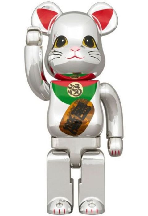 Be@rbrick 庫柏力克熊 BE@RBRICK 電鍍招財貓 開運發光 銀 400％
