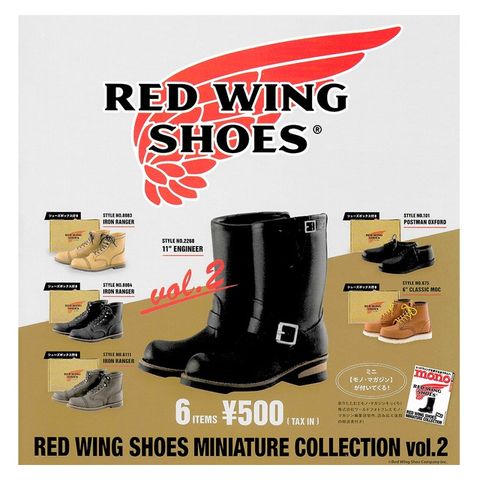 全套6款【日本正版】RED WING 紅翼品牌系列鞋 P2 扭蛋 轉蛋 迷你皮靴 迷你靴子 kenelephant - 410903