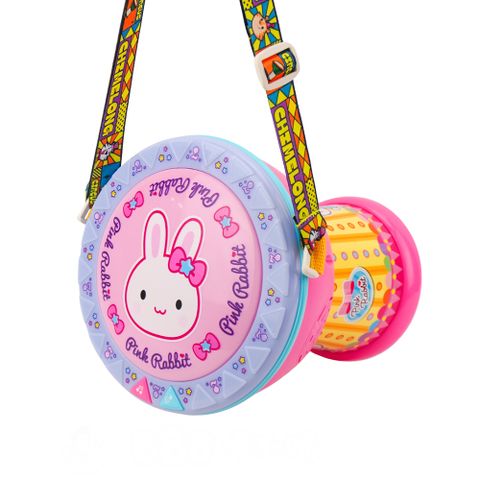 粉紅兔燈光音樂拍拍鼓(非洲鼓)(節奏音效氛圍感十足/附背袋)(21810)(授權)