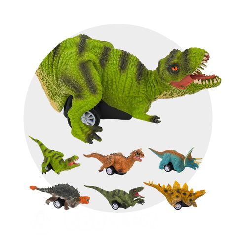 小恐龍模型回力車/迴力車(共6種造型顏色隨機)(6入裝)