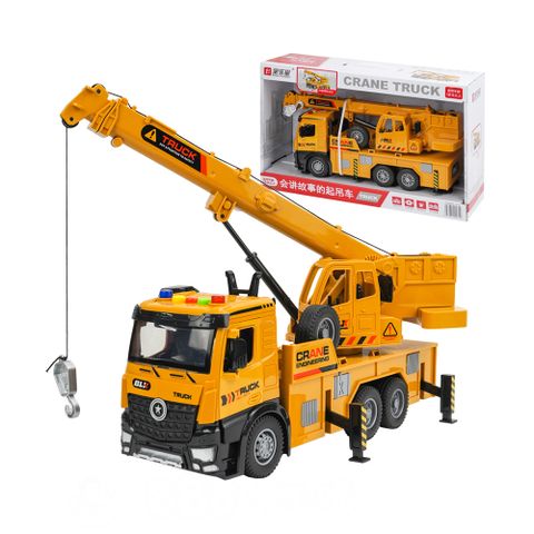 888ezgo 888便利購 1:16 6輪起重機吊車(可伸縮吊臂360度旋轉台)(燈光音效/音樂/說故事)(5912)