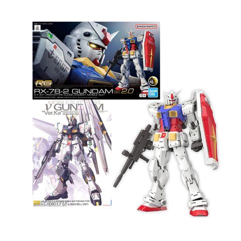 BANDAI 萬代 RG 1/144 RX-78-2 初鋼 2.0 5067155 MG 1/100 RX-93 v鋼彈 Ver.Ka5055454 雙套組