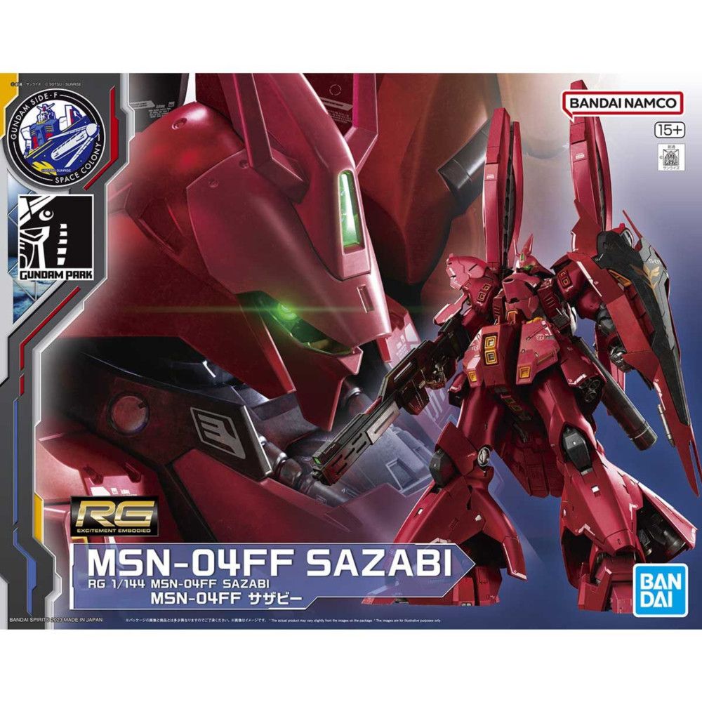 DAM SIDE COLONGUNDAM PARKBANDAI NAMCO15+RGEXCITEMENT MSN-04FF SAZABIRG 1/144 MSN-04FF SAZABIMSN-04FF BANDAIBANDAI  MADE IN JAPANパッケージますのでごくださですサンライズ