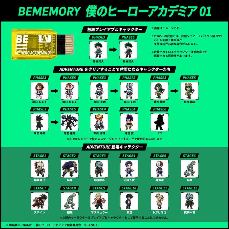 BANDAI 萬代 代理版   我的英雄學院 人體連動育成手環專用記憶卡 記憶卡 vol.1 綠谷出久