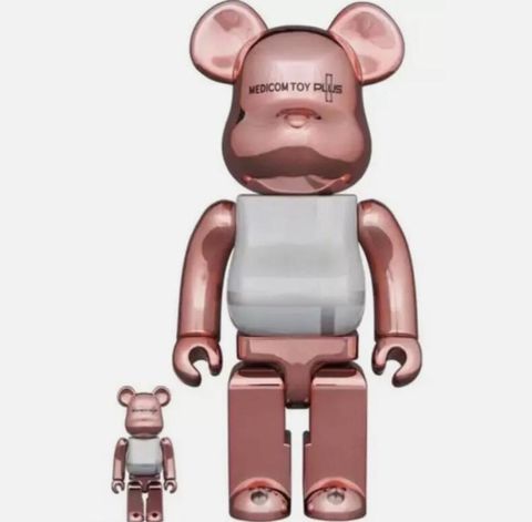 Medicom 麥迪康 toy plus Pink Gold 粉紅金 Chrome Ver. Bearbrick 400%+100%