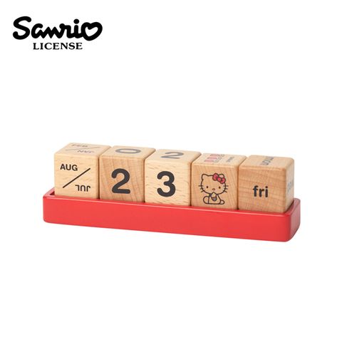 【日本正版】凱蒂貓 木製萬年曆 月曆 年曆 桌曆 Hello Kitty 三麗鷗 SANRIO - 013386